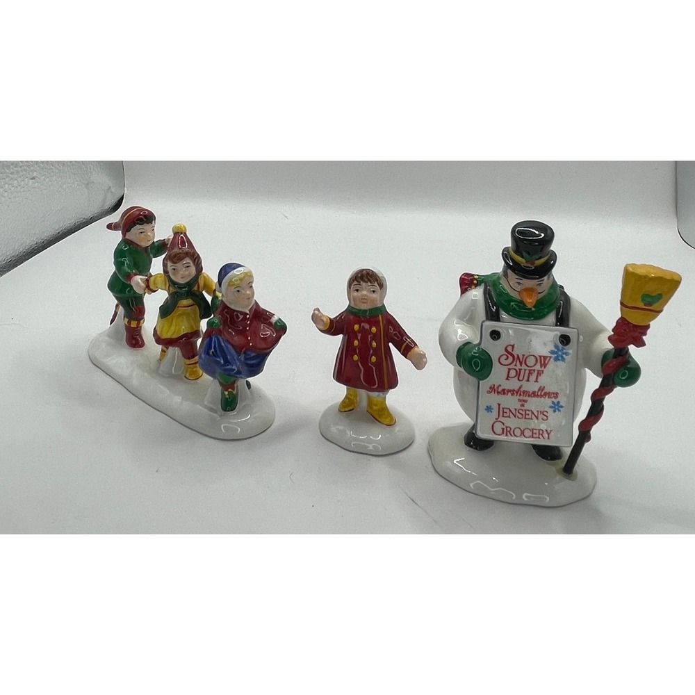 Dept 56 Snow Village He Led Them Down The Streets Of Town Snowman Set 54927